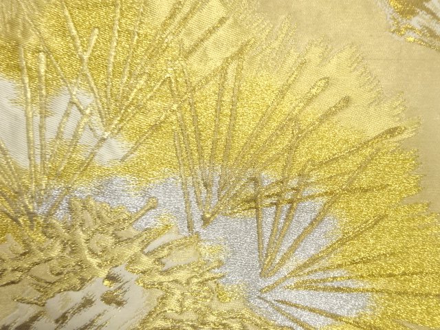  アンティーク　服部織物製　笠松模様織り出し袋帯（材料）